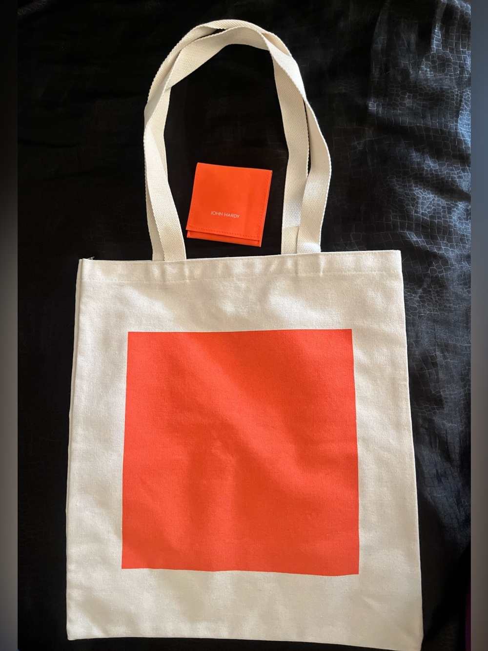 John Hardy Canvas Tote Bag & Cleaning Cloth w/Pouch